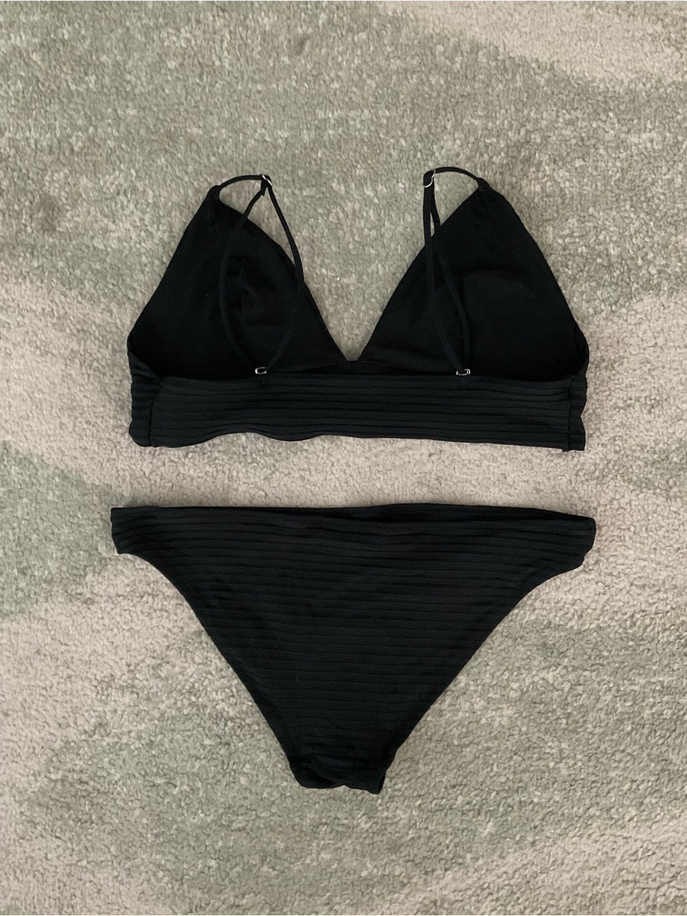 H&M Black Ribbed Triangle Bikini Set - Picture 4 of 6